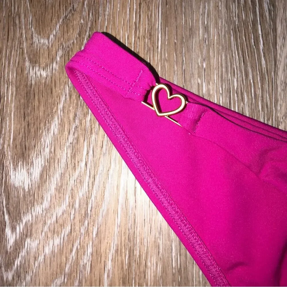 L*Space Ziggy Bikini Bottom in Bougainvillea Pink L NWT